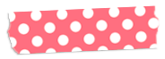 水玉・ドット柄のテープアイコン11 赤×白水玉