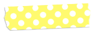 水玉・ドット柄のテープアイコン13 黄色×白水玉