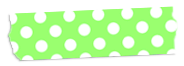水玉・ドット柄のテープアイコン14 黄緑×白水玉