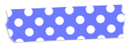 水玉・ドット柄のテープアイコン17 青×白水玉
