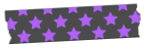 星柄のテープアイコン15 黒地×紫